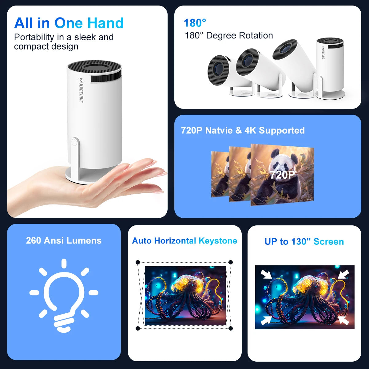 BrowseBase™ 4K Portable Projector